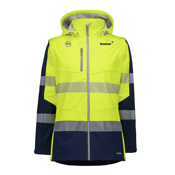 Womens Streetworx 2 In 1 Stretch Softshell Jacket - YELLOW/NAVY