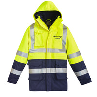 Mens Orange Flame Arc Rated Antistatic Waterproof Jacket - YELLOW/NAVY