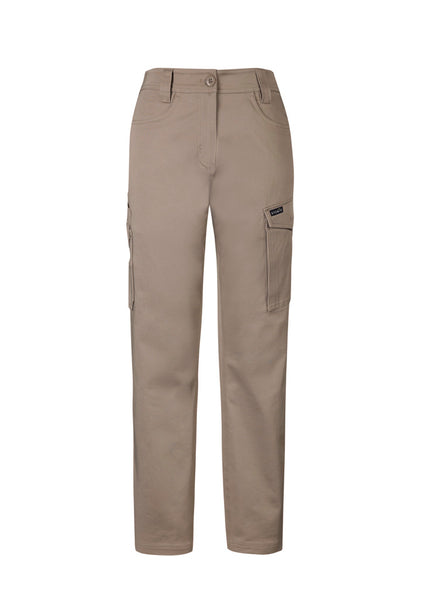 Womens Essential Basic Stretch Cargo Pant - Khaki