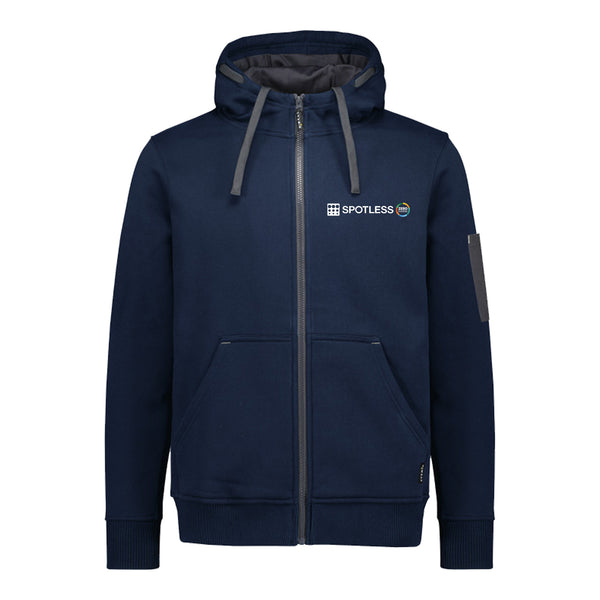 Unisex Zip Multi-Pkt Hoodie - NAVY/CHARCOAL