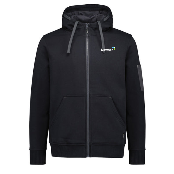 Unisex Zip Front Multi-Pocket Hoodie - BLACK/CHARCOAL
