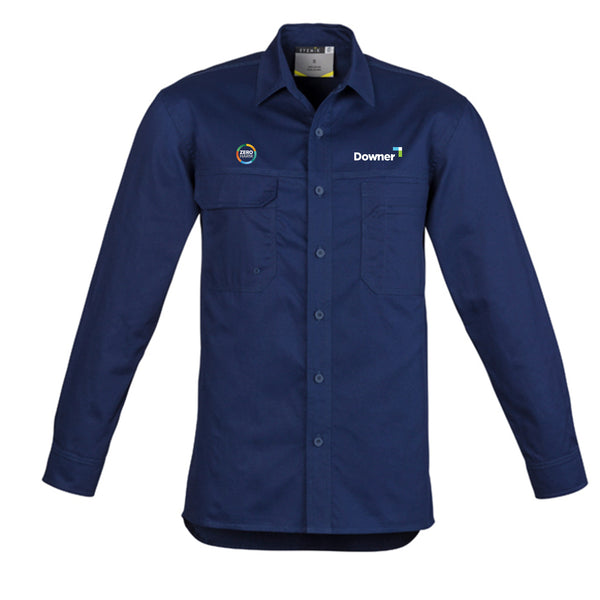 Tradie L-Wgt L-S Shirt  - BLUE