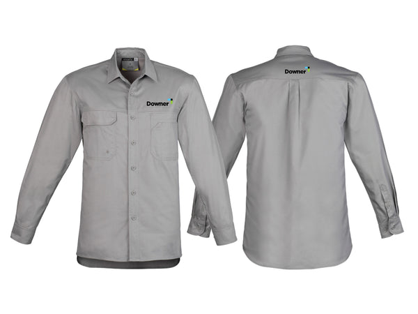 Mens Lightweight Tradie Long Sleeve Shirt - GREY