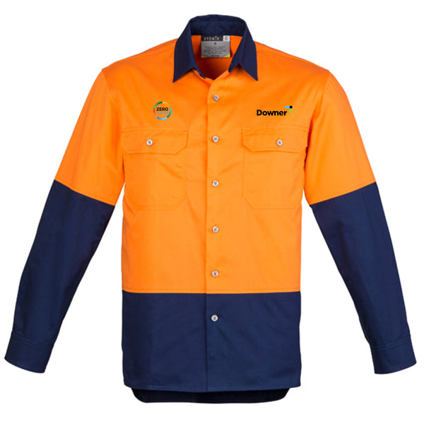 D-O Industrl L-S Shirt  - Orange/Navy