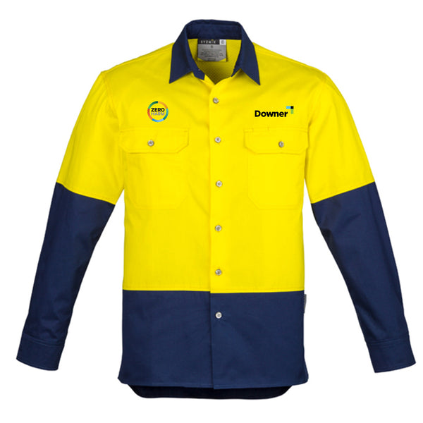 D-O Industrl L-S Shirt  - Yellow-Navy