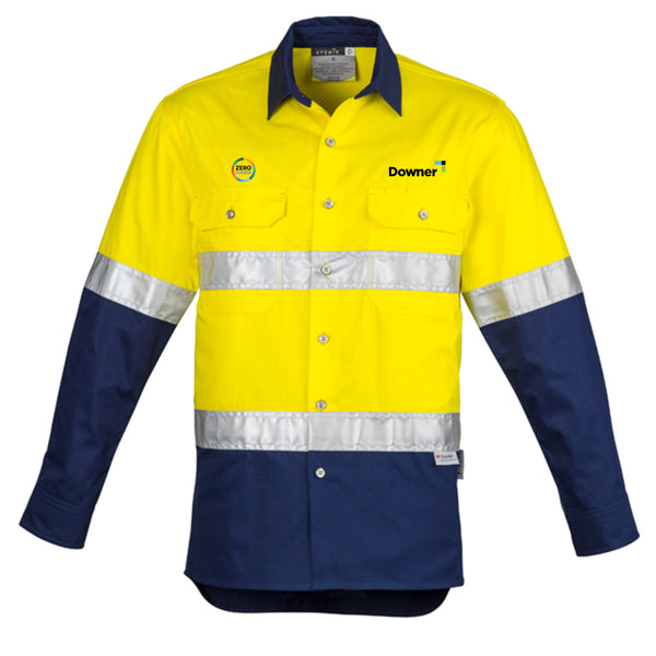 D-N Mens Hooped Shirt - Yellow/Navy