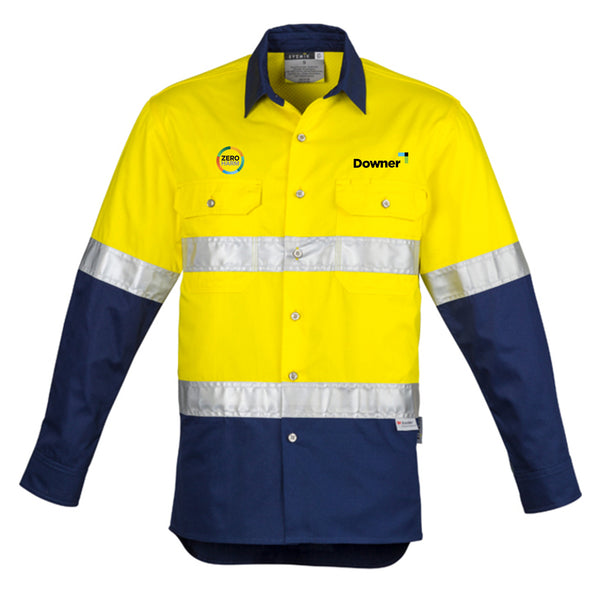 D-N Mens Hooped Shirt          - Yellow/Navy