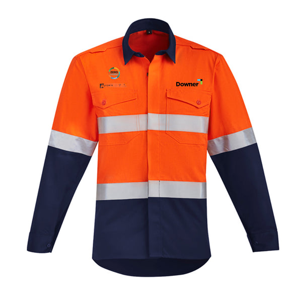 HRC 2 Open Front Shirt         - Orange-Navy