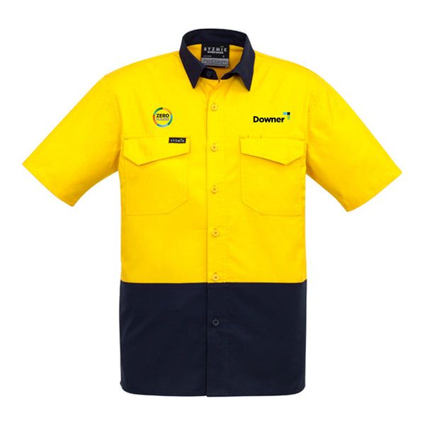 S-S Rugged Shirt - Yellow-Navy