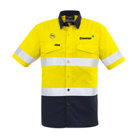 S-S Taped Basic Shirt   - Yellow/Navy