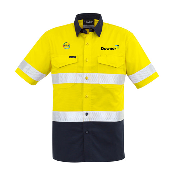 S-S Taped Basic Shirt   - Yellow/Navy