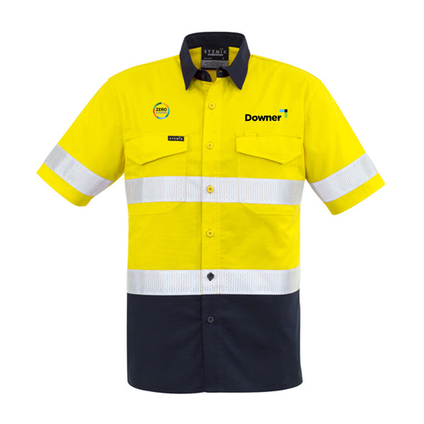 S-S Taped Basic Shirt   - Yellow-Navy