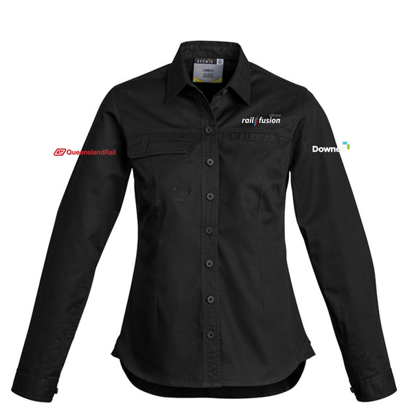 Womens Lightweight Tradie Long Sleeve - BLACK
