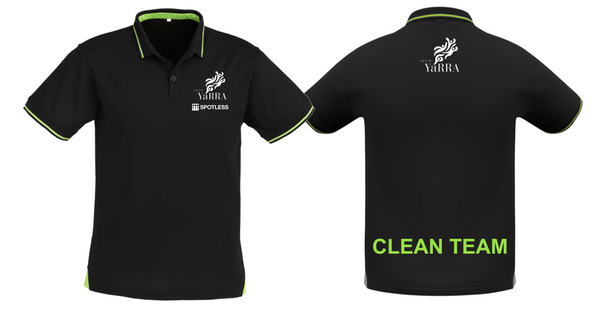 MENS JET POLO - BLACK/BRIGHT GREEN