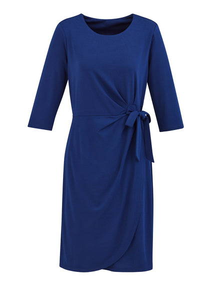 PARIS Ladies Tie Front Dress   - FRENCH BLUE