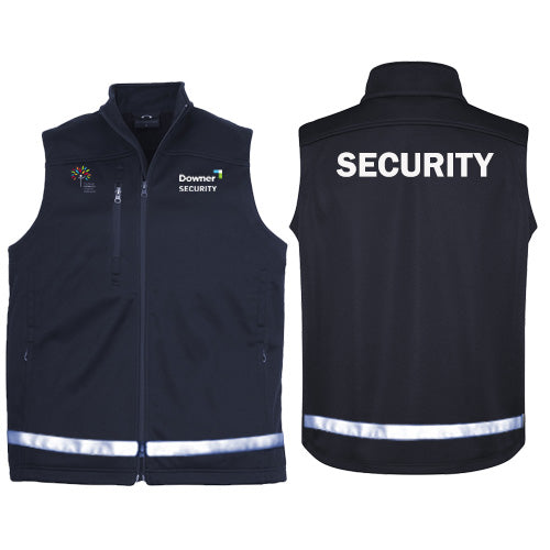 MENS SOFT SHELL VEST WITH REFLECTIVE STRIP - NAVY