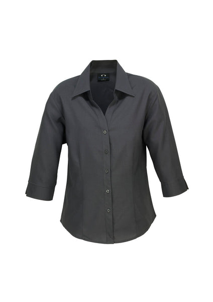 Oasis Ladies 3-4 Sleeve Shirt – CHARCOAL