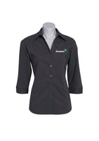 LADIES 3-4 METRO SHIRT         - CHARCOAL