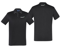 ASTON M COTTON JERSEY S-S POLO - BLACK-SILVER GREY