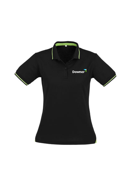 JET LADIES POLO  - BLACK-BRIGHT GREEN