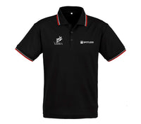 CAMBRIDGE MENS POLO  - BLACK-RED-WHITE