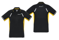 MENS RENEGADE POLO - BLACK/GOLD/SILVER