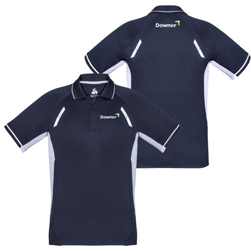 MENS RENEGADE POLO -NAVY/WHITE/SILVER