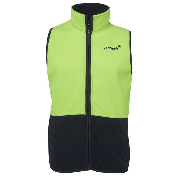 HI VIS POLAR VEST - YELLOW/NAVY