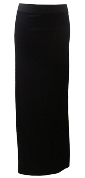 3-4 Long Skirt with 2 Splits   - BLACK