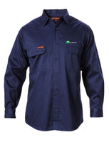 Foundation Cotton Drill L-S Shirt - NAVY