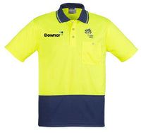 UNISEX HI VIS BASIC POLO - YELLOW/NAVY