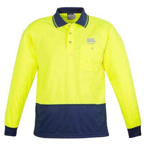 Basic Day Only L-S Polo - Yellow-Navy