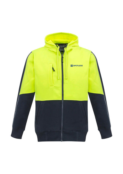 Zip Front Hoodie - Yellow-Navy