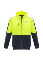 Zip Front Hoodie               - Yellow-Navy