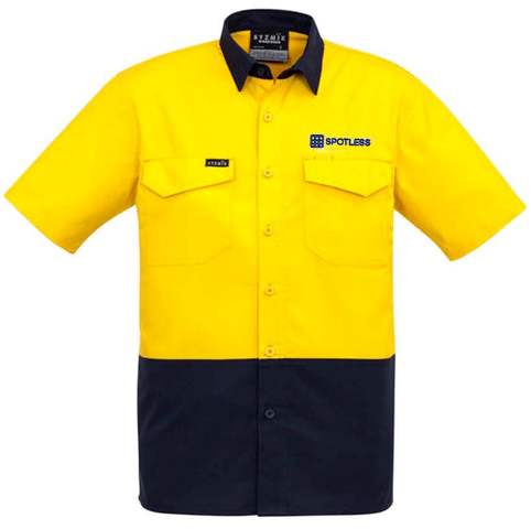 Rugged Cooling S-S Shirt with - Name  - Yellow-Navy